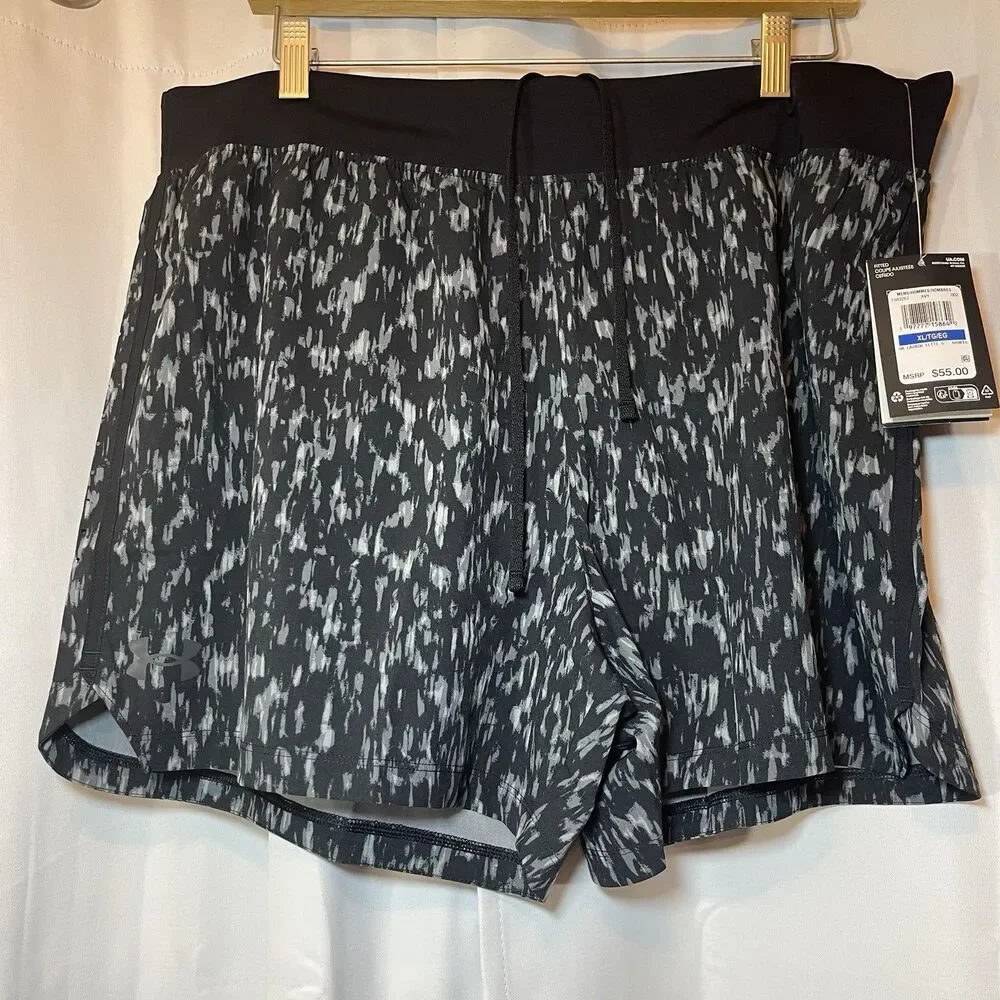Under Armour UA Launch Elite 5” Running Print Shorts Mens XL 1383267 Black $55